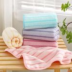 Little Boo Microfiber Coral Fleece Baby Face Towels, Soft and Absorbent Wash Clothes for Newborns, Infants and Toddlers, Cotton Wipes & Burp Cloths Size 30x30cm Multicolor (Pack of 6)