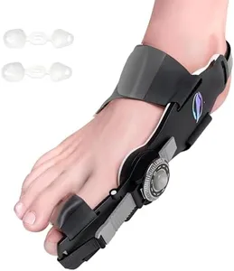 HUQKIYA Bunion Corrector for Women & Men - Bunion Fix for Hallux Valgus Pain Relief with Non-Slip Big Toe Separator, Adjustable Big Toe Straighter, Bunion Splints Fits Left & Right Feet (Black 1Pcs)