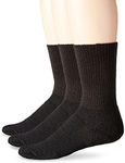 Thorlos mens Walking Crew 3 Pack Socks, Black, Large US