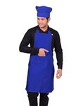 KODENIPR CLUB Kitchen apron with cap for women/men chef apron cap/apron and cap set (Blue)