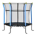 Soozier 63" Kids Trampoline Mini Indoor/Outdoor Bouncer Jumper with Enclosure Net Elastic Thick Padded Pole Gift for Child Toddler Age 3-10 Years Old Blue