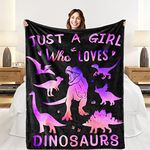 IMUKU Dinosaur Blanket Warm Fuzzy Blankets and Throws Dinosaur Blanket Just A Girl Who Loves Dinosaurs Blanket