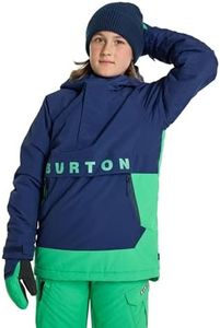 Burton Kids' Frostner 2L Anorak Snow Jacket (US, Alpha, Small, Regular, Dress Blue/Galaxy Green)