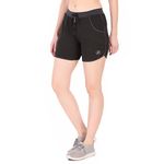 ReDesign Apparels Women's Running & Gym Shorts with Zip Pocket (XXL, BLACK)