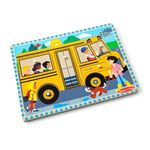 Melissa & Doug The Wheels on the Bus Sound Puzzle | School Bus Puzzle, Wooden Puzzle For Kids and Toddlers Ages 2+