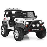 HONEY JOY 2 Seat Ride On Truck, 12V Battery Powered Electric Cars for Kids, Spring Suspension, LED Lights, Remote Control, Horn, Music/ MP3, Toddler 4 Wheeler Toys Car