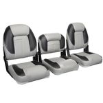 Leader Accessories Bass Boat Seats Folding Fishing Boat Seat (Black/Chacoal)