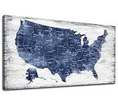 Map of The United States Canvas Wal