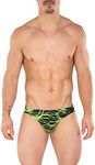 Gary Majdell Sport Mens Solid Green Thunder Contour Pouch Bikini Swimsuit by Large