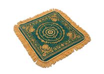 JAW Premium Chenille Velvet Multipurpose Decorative Sitting Prayer Mat/Aasan/Pad/Sedge for Pooja, Yoga, Dinner (Size 2 Ft X 2 Ft) (Blue)