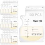 100 Pcs Breast Milk Storage Bag BPA & BPS Free, 250ml Milk Storage Bags Breastfeeding Breastmilk Storage Bag Sterile Breast Milk Freezer Bags Pre-sterilised Breast Milk Pouches Breastmilk Containers