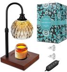 Apobob Dimmable Candle Warmer Lamp with Timer, Height Adjustable Electric Candle Wax Warmer for Yankee Candle Large Jar Candle, Top-Down Light Heat Melting Wax with 2 Bulbs for Home Decor