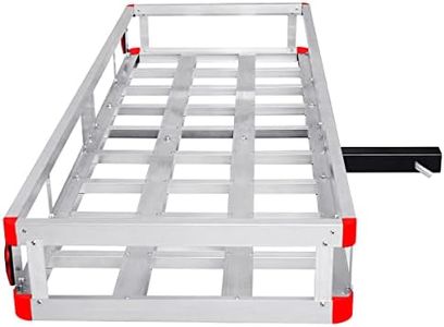 IRONMAX Hitch Cargo Carrier, 60” x 22”Aluminum Trailer Cargo Carrier Hitch Mount Fits 2” Receiver, Heavy Duty Vehicle Rear Cargo Basket for for SUV, Car, Van, Truck, 500LBS Capacity