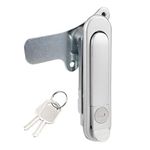 uxcell Electric Cabinet Door Cam Lock, Fit for 0.12-inch(3mm) Thick Panel, Pull Type with Keys, AB302-1