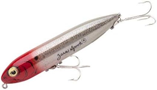 Heddon Zara Spook Fishing Lures (G-Finish Pearl/Red Head, 4 1/2-Inch)