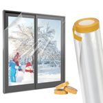 Yotache Window Insulation Film for Winter, POF Shrink Film 62 Inches × 393 Inches Long, Insulates 10 Standard Indoor Windows Keep Warm In Winter, 1 Roll Clear