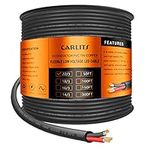 CARLITS 22 Gauge 3 Conductor Electrical Wire, 100FT/30.48M Black Stranded Low Voltage 22/3 Cable PVC Case, Flexible Extension Power Cord for LED Lamp