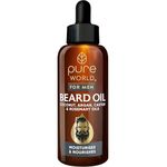 Pure World Beard Oil Natural Premium Quality. With Argan Oil, Castor Oil, Coconut Oil, Rosemary Oil, Vitamin E Oil. 50ml. Made in UK