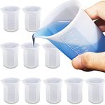 Moukiween 10pcs Silicone Measuring Cups for Resin,100ml Upgrade Mixing Cups for Resin DIY Craft Jewelry Making Paint Pouring Cup, Non-Stick Clearer Precise Scale Reusable