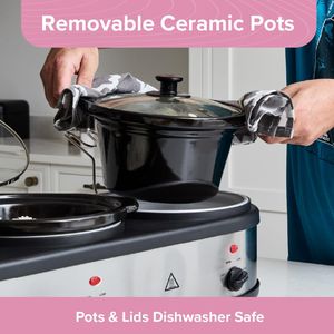 Quest Triple Slow Cooker 7.5L – 3 Pot Buffet Server