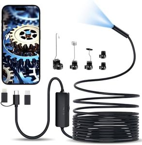 Lovcoyo Endoscopio Cámara de Inspección 1920P，3 en 1 USB Cámara Endoscópica, Cámara de Alcance con 8 Luces LED para Android e iOS Smartphone, iPad (16.5 FT/5M)