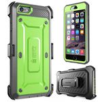 SUPCASE Unicorn Beetle Pro Heavy Duty Full-Body Hybrid Protective Cover with Belt Clip Holster for Apple iPhone 6s Plus, Green/Gray