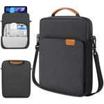 TiMOVO 9-11 Inch Tablet Sleeve Bag Carrying Case with Shoulder Strap for iPad Air M2/iPad Pro M4 2024, iPad 9/8/7th 10.2, iPad 10th 10.9, iPad Air 5/4th 10.9, Galaxy Tab S9/S8/A8/A9+, Black & Grey