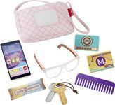 Fisher Price Strut ‘n Style Bag, 8 Piece, Pretend Purse and Accessories Set for Preschool Kids Ages 3 Years & up, Multicolor