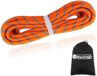 NewDoar Static Climbing Rope 8mm Accessory Cord Rope,for Arborist Tree, Mountaineering, Sailboat Rope,Dock Lines,Hauling Dragginge(Orange 8mm,20FT)