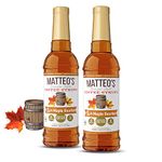 Matteo's Sugar Free Coffee Flavoring Syrup, Maple Bourbon, Delicious Coffee Syrup, 0 Calorie, 0 Sugar Coffee Syrups, Keto Friendly, 25.4 Oz, 2Count