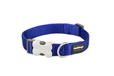 Red Dingo Bucklebone Dog Collar Plain, Dark Blue, Large 25mm