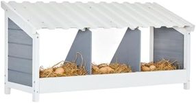 PETSFIT Triple Chicken Nesting Box, Chicken Coop Accessories with PVC Roofing, Versatile Use Wood Nesting Boxes for Hens, Easy to Assemble