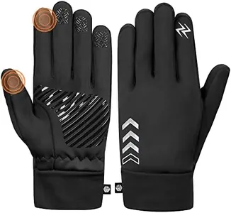 SUN CUBE Winter Gloves for Men Women, Touch Screen Thermal Gloves, Fingertips Hand Warmer, Anti Grip Anti Slip Cold and Wind Resistant, Waterproof Mittens Running Cycling Hiking Driving, Black Medium