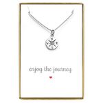 Small Compass Necklace Sterling Silver, Enjoy the Journey Necklace, Graduation Gift Necklace, 18"