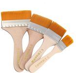 Worison Natural Finish Synthetic Flat Paint Brushes of 4 Pc (18 mm,1 Inch,1.5 Inch and 2 Inch)