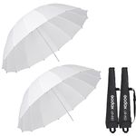 Godox 2Pack UB85D 33" Soft Light Umbrella 85cm/33in Parabolic Translute White Umbrella Speedlite Umbrella for Photography Video Studio Shooting