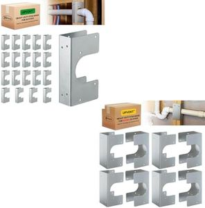 UPVONT Single 2X Studs Shoes (20 PCS) & Double 2X Stud Shoes(8 PCS), 16-Gauge Galvanized, 6.25" Height, Fits Up to 2 3/8" OD Pipes – Thicker, Higher, IBC/IRC Code Compliant, Extra Durable