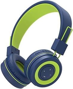 iClever BTH02 Kids Headphones, Kids Wireless Headphones with MIC, 22H Playtime, Bluetooth 5.0 & Stereo Sound, Foldable, Adjustable Headband, Childrens Headphones for iPad Tablet School, Blue/Green