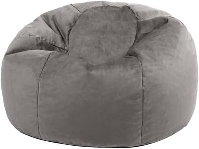 icon Aurora Velvet Bean Bag Chair, Charcoal Grey, Large Lounge Chair Bean Bags for Adult with Filling Included, Velvet Adults Beanbag, Boho Room Decor Living Room Furniture Bean Bag Chairs