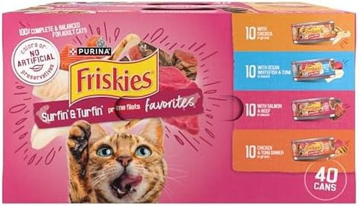 Purina Friskies Wet Cat Food Variety Pack, Surfin' & Turfin' Prime Filets Favorites - (Pack of 40) 5.5 oz. Cans