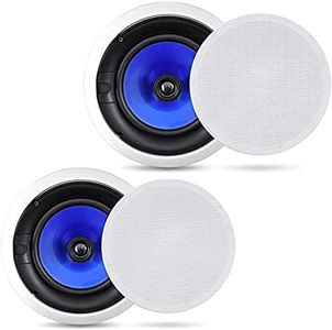 2-Way In-Wall In-Ceiling Speaker System - Dual 8 Inch 300W Pair Of Ceiling Wall Flush Mount Speakers W/ 1" Silk Dome Tweeter, Adjustable Treble Control - For Home Theater Entertainment - Pyle PIC8E