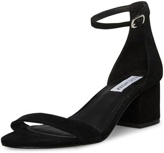 Steve Madden Women's Irenee Heeled Sandal, Black Suede, 6.5