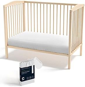 Olive + Crate Crib Sheets Luxury Eucalyptus Tencel, Naturally Organic Pure Ultra Soft and Breathable, Boys and Girls, Baby and Toddler, Deep Pockets, White Snow (52 x 28)