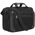 EMPSIGN Laptop Bag 17.3 Inch Laptop Briefcase for Men Expandable Water Repellent Shoulder Messenger Bag Laptop Case Computer Bag for Work Business, Black