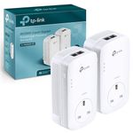 TP-Link TL-PA9020PKIT 2-Port Gigabit Passthrough Powerline Starter Kit, Data Transfer Speed Up to 2000 Mbps, Ideal for HD Video Streaming and Online Gaming, No Configuration Required, UK Plug