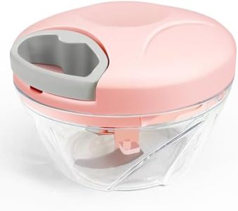 YXLIVE Multi-function Mini Blender, Vegetable Fruit Chopper, Manual Meat Mincer, Onion and Garlic Mincer, Hand Pull Rope Mincer, Baby Food Maker, Cooking Machine (Pink)