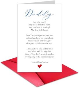 Huokiriki Funny First Fathers to be Poem Card from Bump, First Cuddle-Happy Father's Day Card Gifts for Husband, Lovely Daddy Poem Pregnancy Announcement Card for Dad，Thick Card Stock, Envelope Included.