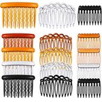 12 Pieces Plastic Side Hair Twist Comb French Twist Comb Hair Clips with Teeth for Fine Hair Accessories Women Girls, 4 Colors (9 Teeth, 11 Teeth, 17 Teeth)