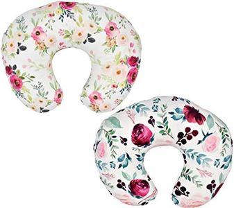 2 Pack Peach & Floral Nursing Pillow Cover Slipcover for Breastfeeding Pillows, Soft and Stretchy Safely Breastfeeding Pillow Cover for Girl (Peach & Floral)