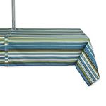 DII Indoor/Outdoor Tabletop Collection Multi-use, Machine Washable, Striped, Tablecloth, 60x84 w/Zipper, Beachy Print